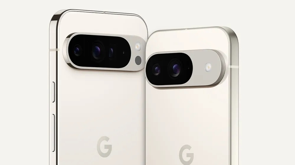 An image of the Pixels 9 and 9 Pro from the back.